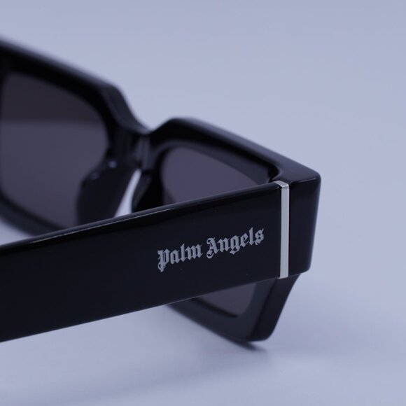 Palm Angels PERI086 HYDE 1007 Sunglasses Black Rectangle Frame, Dark Grey Lenses - Picture 10 of 11